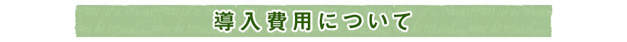 導入費用について