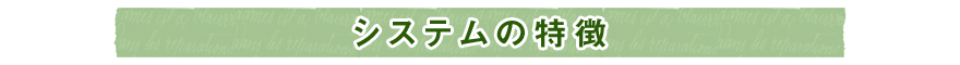 システムの特徴