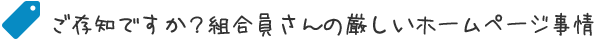 ご存知ですか？組合員さんの厳しいホームページ事情