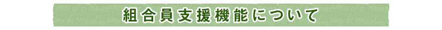 組合員支援機能について